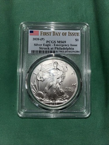 2020 (P) 1oz American Silver Eagle PCGS MS 69 Emergency Issue First Strike 🔥