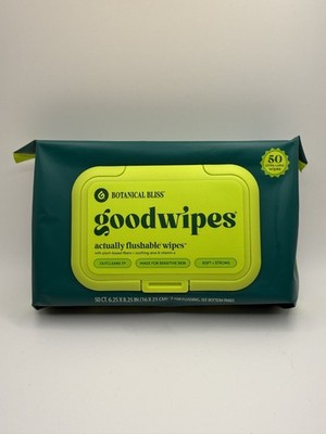 Goodwipes Flushable Wipes, Botanical Bliss Scented 50 Extra-Large -Brand New