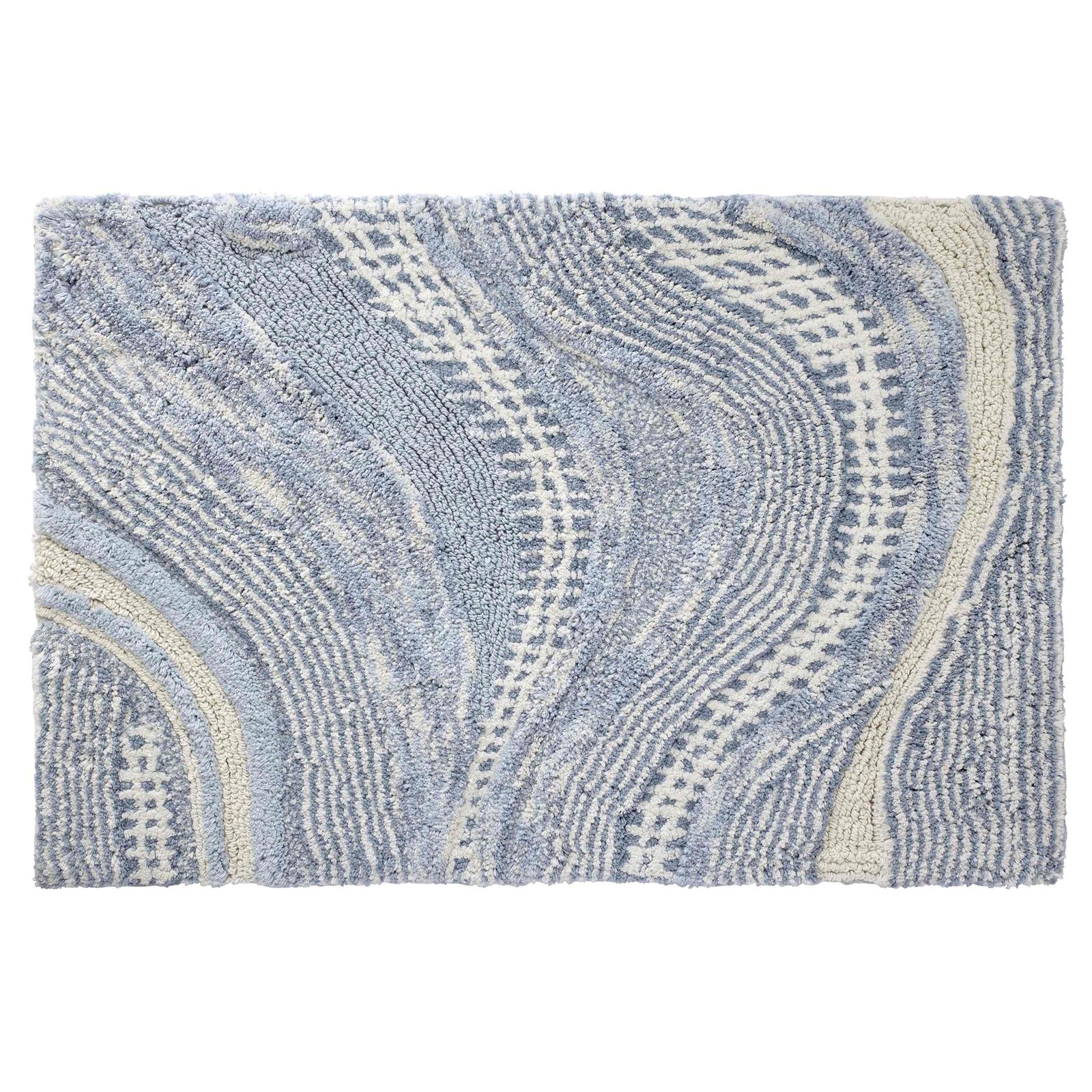 - Bath Rug, Cotton Bath Mat, Durable Home Essentials (Waves Blue, 20