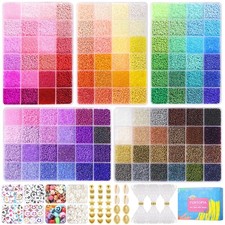 MASSIVE 36000 Pcs 3mm Glass Seed Beads Jewelry Making Kit  120 Vibrant Colors