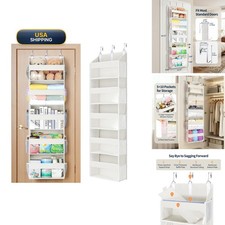Yecaye 5 Tier Clear Over Door Organizer Hanging, 5 Large Plastic Pockets And 10