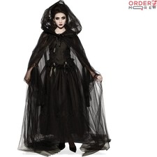 Adult Sheer Cape with Oversized Hood Long Tulle Costume Accessory