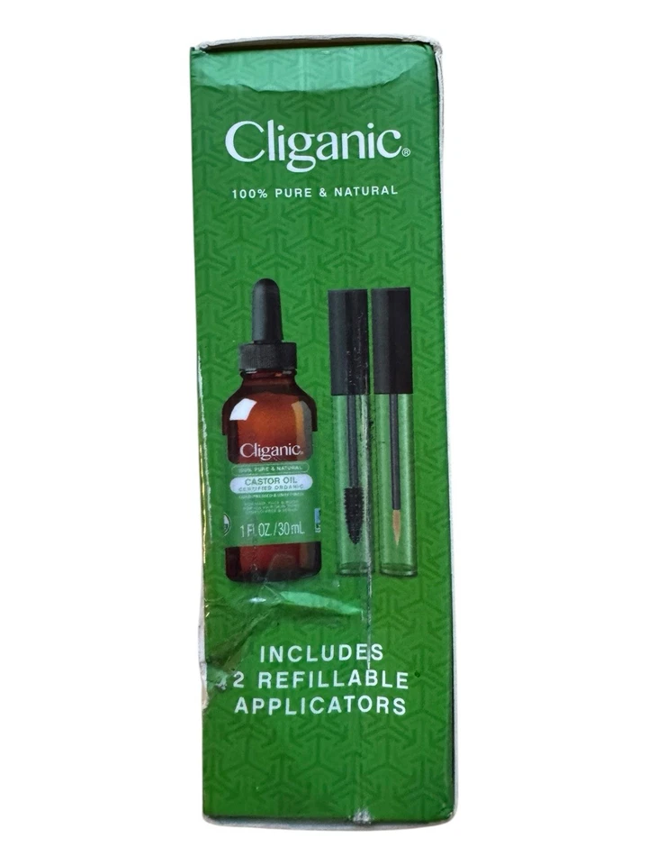 Cliganic Organic Castor Oil Eyelash Kit - 1 oz + 2 Applicators - Ex: 2/27 - Image 3 of 4