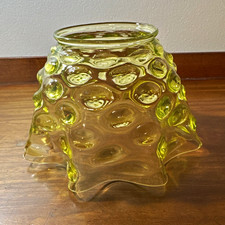 Uranium Glass Bubble Hobnail Style Glass Lamp Shade Uranium Glass Bubble Hobnail Style Glass Lamp Shade