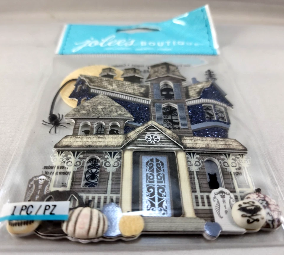 Black & White Haunted House Halloween Jolee's 3D Stickers - Image 2 of 3