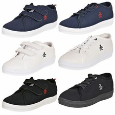Kids Penguin Plimsolls Trainers Flat Youth Pumps Canvas PE Shoes UK Size 10-5