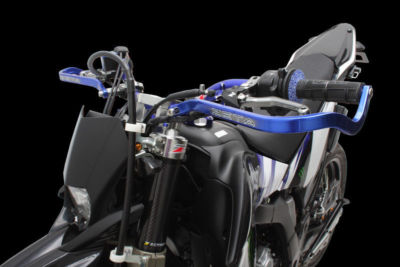 Zeta Drop Down Bend Aluminum Handguards For 1-1/8" Handlebars - Pair, Blue, Lightweight Motorcycle Protection
