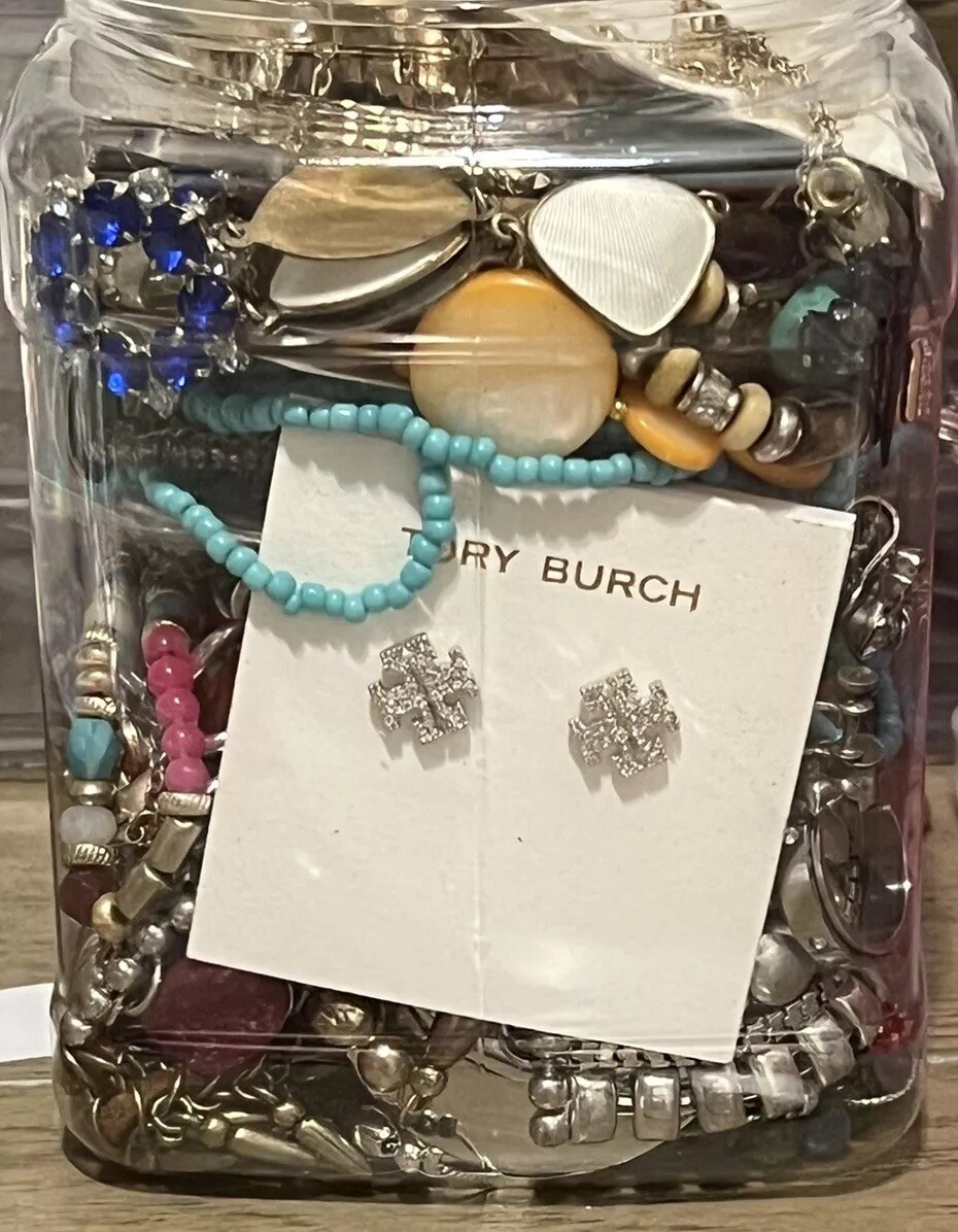 Jewelry Jar! Gift Yourself A Mystery Jewelry Jar/ Lot. Vintage-now All Wearable