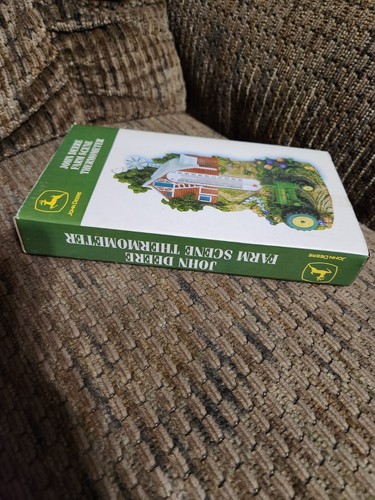 Vintage John Deere Wall Thermometer Farm Scene Tractor Decor Handpainted - Picture 6 of 8