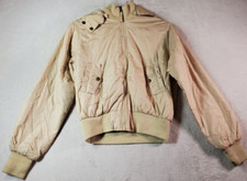 Seventy Seven Jacket Womens Medium Tan 100% Polyester Pockets Hooded Full Zipper