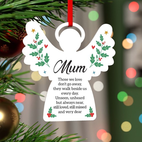 PERSONALISED In Loving Memory Christmas Tree Bauble Decoration Mum Dad Nan Robin - Picture 11 of 14