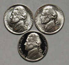 1990 P,D&S Jefferson Nickels in BU and Proof condition