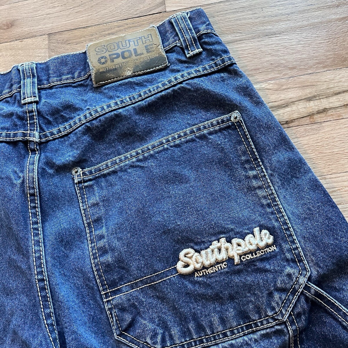 90s SOUTHPOLE デニムショートパンツ 36 Vtg Southpole Shorts Mens 36 Dark Blue Jorts Denim