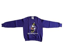 Vintage 90s Minnie Mouse Girls Sweatshirt Purple Disney World Pullover Youth M
