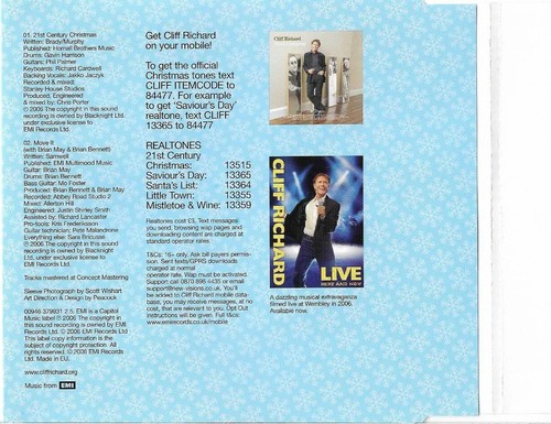 Cliff Richard - 21st Century Christmas/Move It (2-Track CD Single 2006) - Picture 2 of 2
