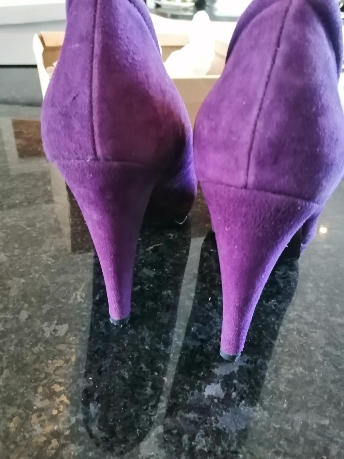 Purple Suede Autograph Court Shoe Size 6 with Padded Insole eBay