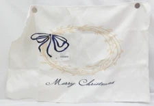 Merry Christmas Wreath & Ribbon Design Heavy Poly Indoor Outdoor Rug 24" x 36"