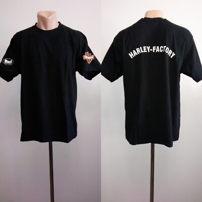 Vintage shirt Harley-Davidson Motorcycles Factory Buell American USA Black Sz L