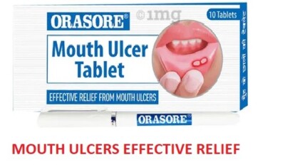 Wings ORASORE Complete Relief from Mouth ulcer NATURALLY HERBAL 10 Tablets