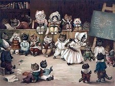 Cats in the classroom Accent Tile Mural Kitchen Bathroom Backsplash Ceramic 8x6