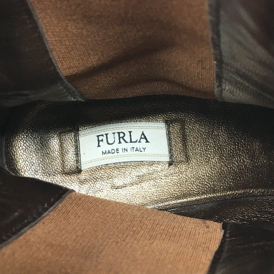 Botas Chelsea Furla Grace Botines Zapatos Mujer Talla 9 EE. UU. 40 UE Cuero Marrón Foto 3 de 4