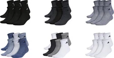 adidas Men's Athletic Cushioned Quarter Socks (6 Pairs)