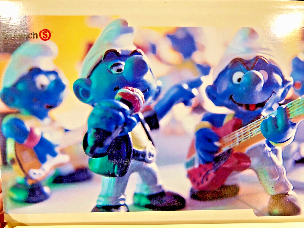 SCHLEICH SMURFS 40TH ANNIVERSARY 1998 SMURF BAND PLAYSET BY