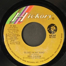 DON GIBSON: blues in my mind / you've got to stop hurting me darling HICKORY 7"