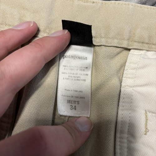 Pantalone Patagonia uomo 34 beige kaki anatra pantalone tela cotone gamba dritta 35x31 - Foto 5 di 11