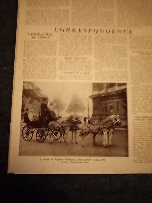 Gs2 Ephemera 1950 Bild Rothschild Zebrakarre Albert Hall 1896 