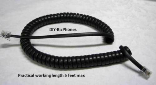 Lot of 10 NEC DT300 DT400 Phone Handset Cord DTL DTZ 12D 24D Curly Black 12Ft
