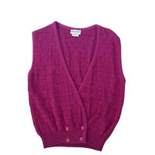 Magenta Sunny South Double Breasted Button Sweater Vest