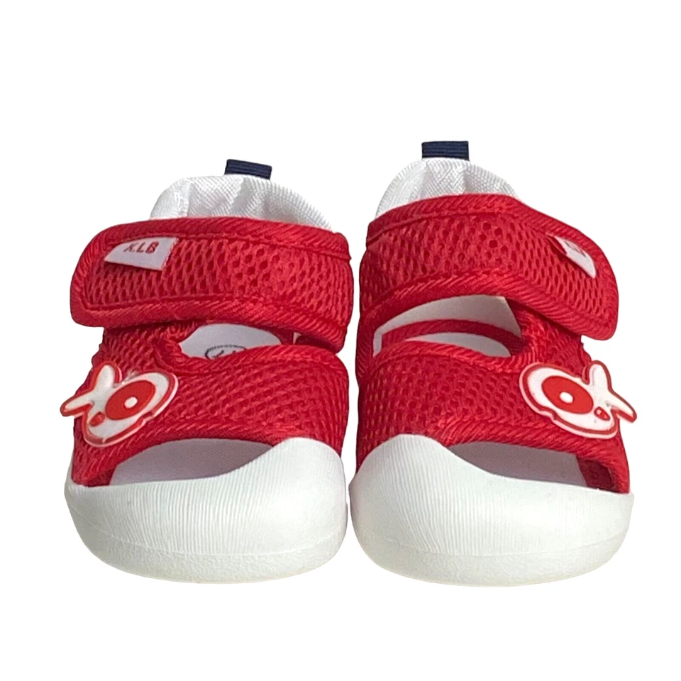 Sandalias deportivas de malla con suela de goma rojas para caminar para bebés 2 Foto 2 de 4