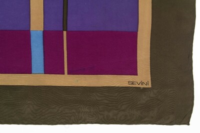 Foulard En Soie 100% Vintage SEVINI - Rayures Rouge Et Blanc - Style Bandana Ou Carré