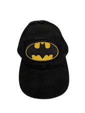 TM DC Comics Batman Hat Adjustable One Size Kids Black Cap 100 Cotton GUC