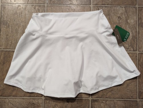 New J. Crew Active sz M CloudStretch flared sports skirt white skort bk334 2428