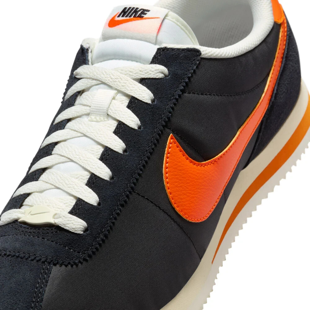 Mens NIKE Cortez HF0263-003 (Nylon) Black/Saftey Orange/Sail