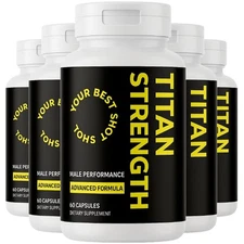 (5 Pack) Titan Strength Pills for Men, Male Performance Volume & Energy Enhancer
