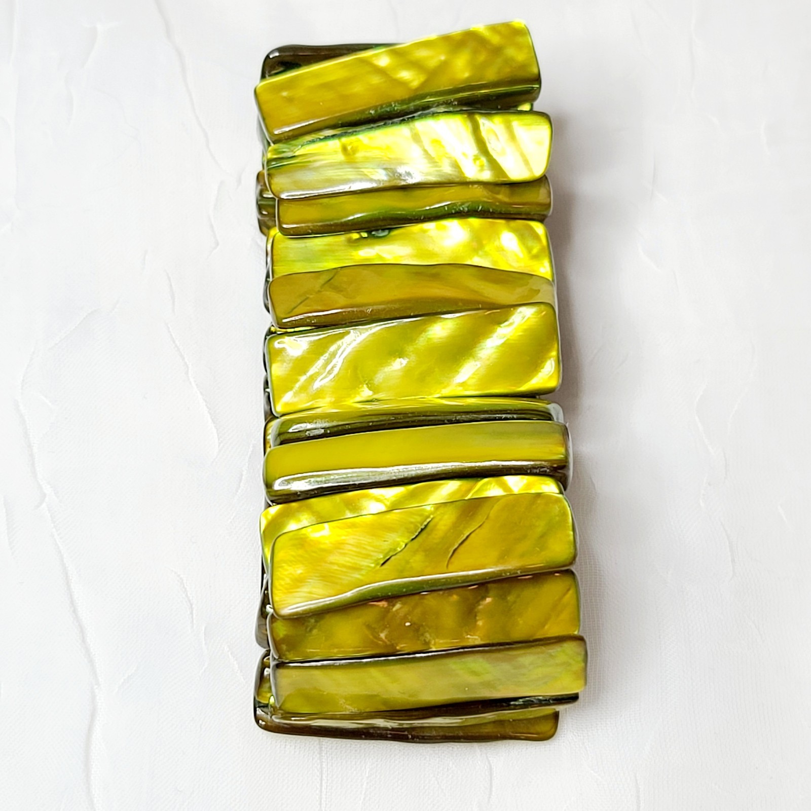 Green Chunky Shell Stretch Bracelet - image 3