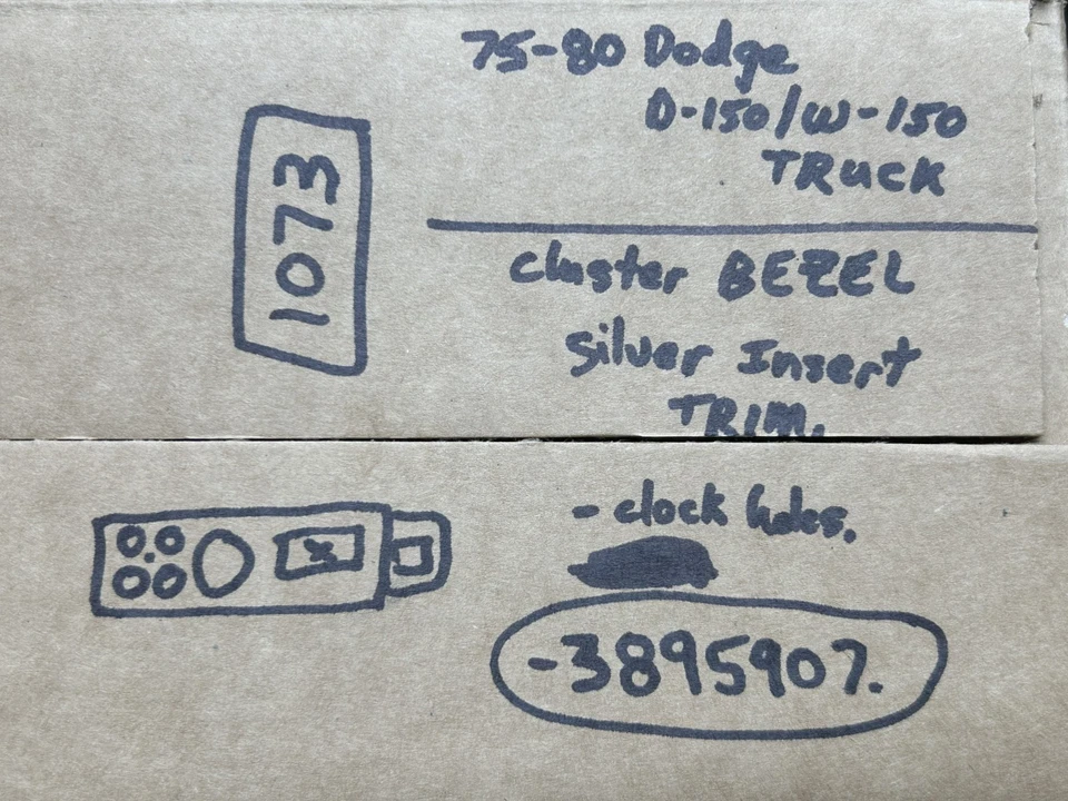 75-80 Dodge D-100 Truck Instrument Cluster TRIM BEZEL - D Series D150 D200 D300 - Image 2 of 4