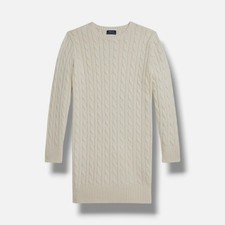 Polo Ralph Lauren Kid's Girl's Ivory Cable Knit Cotton Sweater Dress Size S
