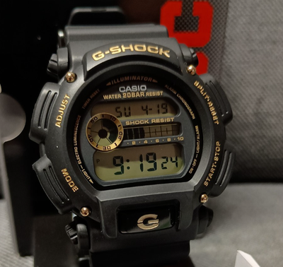 Casio G-Shock DW-9052 Black Gold Digital Shock Resistant Watch DW