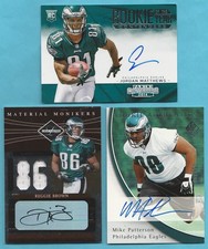EAGLES AUTO LOT OF 3 CERTIFIED AUTO AUTOGRAPH CARDS MATTHEWS PATTERSON BROWN