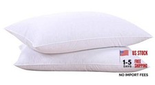 Goose Feathers and Down White Pillows with Standard (Pack of 2) Classic White