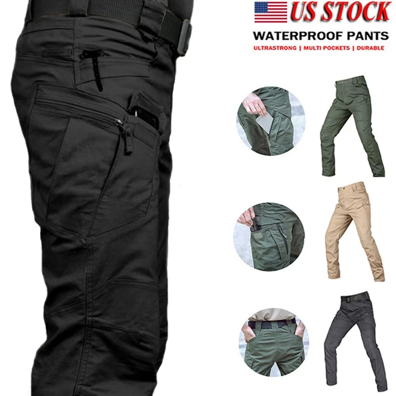 Men Pants Cargo Work Combat Pants Outdoor Hiking Waterproof Tactical Trousers
Opens in a new window 