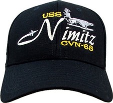 U.S. Navy USS Nimitz CVN-68 Embroidered Baseball Cap. Made in USA