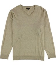 Alfani Mens V-Neck Pullover Sweater, tan, XL