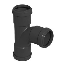 Image of FLOPLAST 40mm Black Pushfit Waste Pipe Tee - Bag of 10 - FREE Next-Day Delivery