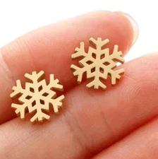 Snowflakes Gold Color Snowflake Earrings Women's Fashion Jewelry 88H41