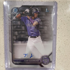 Topps 2022 Bowman Chrome Juan Guerrero Prospect Autographs CPA-JGO Auto Rockies
